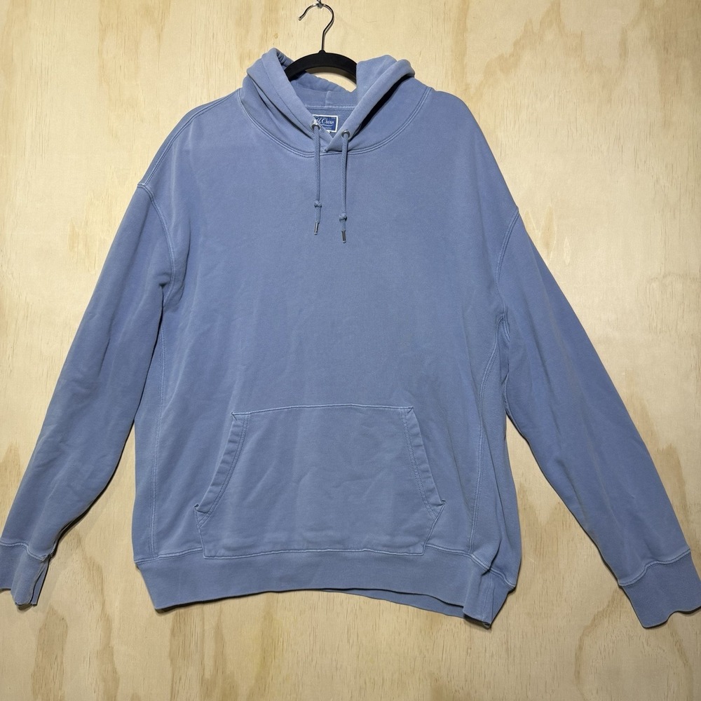 Vintage‎ J.Crew Hoodie Mens XXL Blue Pullover Sweatshirt Cotton Casual Basic